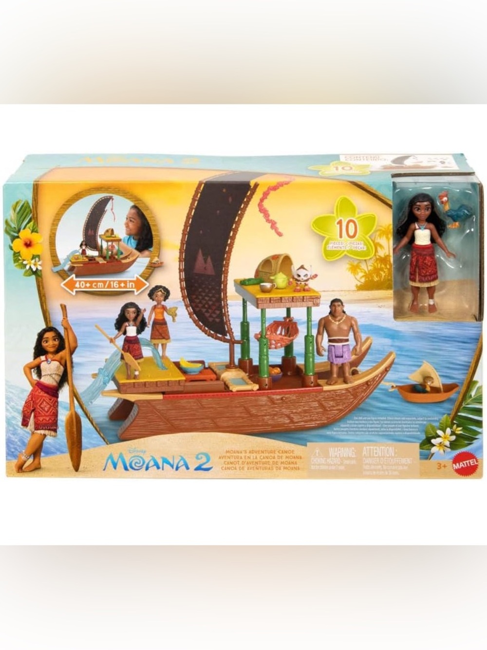 Moana 2 Toy Playset with Floating Adventure Canoe New in box